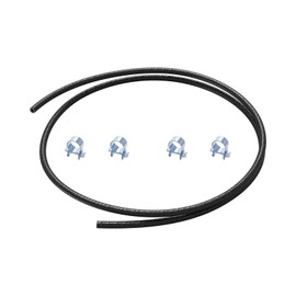 Kyodoya Fuel Hose, Gasoline Hose, Oil Resistant, Heat Resistant, Rubber Hose, Inner Diameter 0.1 inch (4 mm) / 3 Layer Tube, Dedicated Strong Hose Clamps, 4 Pieces, Corrosion Resistant, High