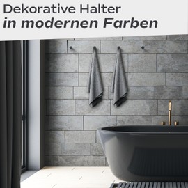 BERGVILLE® - Set of 4 Premium Stainless Steel Coat Hooks Matt Black – Universal Use as Towel Rail, Coat Hook, Wall Hook – Includes Accessories!