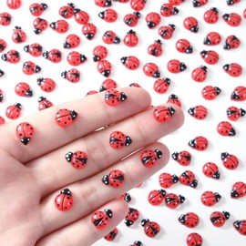 OPMADM 400 Pcs Mini Ladybugs Resin Ladybug Decor for Fairy Garden Accessories Miniature Landscape Party Gift Decorative Arts Crafts