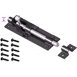 PaulStore 6" Tower Bolt Black Latch Catch For Large Garden Gate Shed Sliding Door