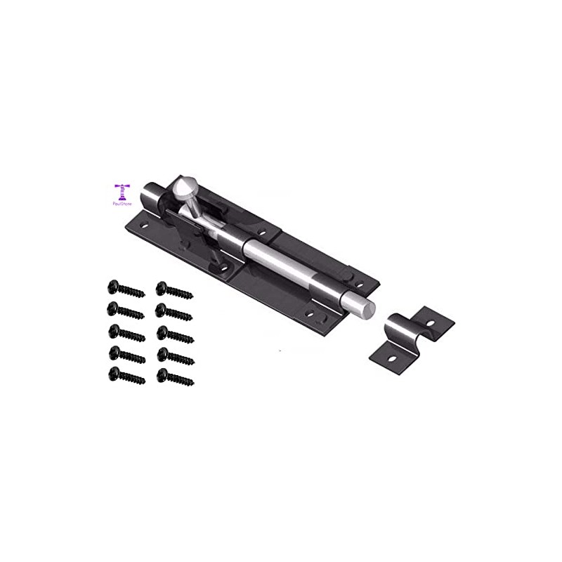 PaulStore 6" Tower Bolt Black Latch Catch For Large Garden