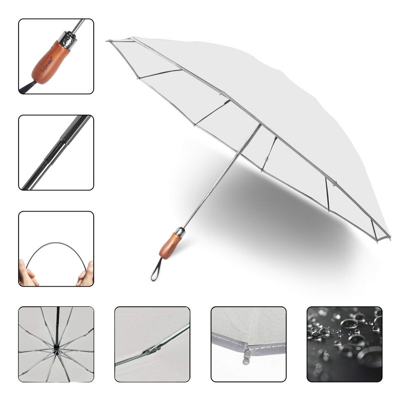 Lejorain Large Reverse Umbrella -50 Inch Windproof Folding Inverted Umbrella