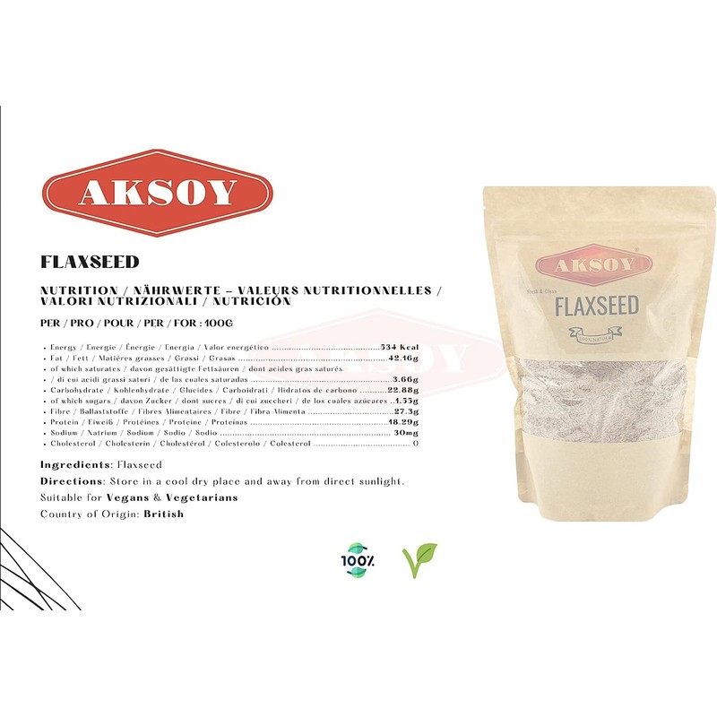 🟤 Aksoy Brown Whole Flaxseed (Linseed) 650gr || Batch Tested