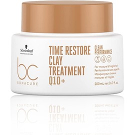 BONACURE - Time Restore Mascarilla Tratamiento de Arcila Q10+ 200 ml, Cuidado Intensivo del Cabello Maduro, Protege el Cabello y Cuero Cabelludo, Antienvejecimiento, Reactiva Cabello, Fórmula Vegana