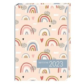 times&more Kalenderbuch 2023. Bunter Terminkalender mit flexiblen Umschlag. Handlicher Wochenplaner mit Regenbögen. Taschenkalender 2023 zum Planen von Terminen