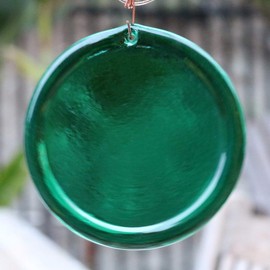 Mission Glass Works 4-Inch Etched Love Suncatcher in Green from Our Holidays Collection - Made in The USA. A Great Gift for Anyone. Colorful Suncatchers Bring a Room or View to Life.