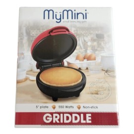 MyMini Personal Electric 5" Griddle Plate 550 Watts Non-Stick - Red