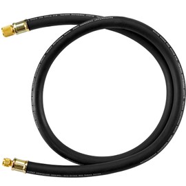 Upgraded 1/2" Diameter Hvac Vacuum Hose, 1/2" to 1/4" Fittings High-Flow Refrigerant Hose Faster HVAC Evacuation and Recovery, 6 Feet Black