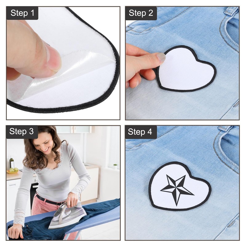 sourcing map 8pcs Sublimation Patch Blank, 3.15"x1.97" Fabric Iron-on Blank