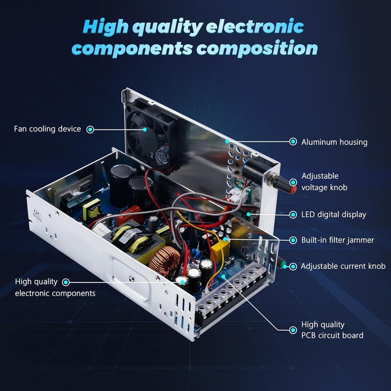 BOSYTRO 24V Adjustable dc Power Supply 600W,Switching Power Supply AC