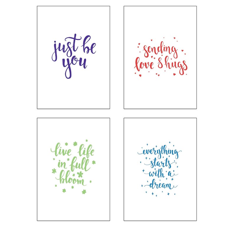 20 Eco-Friendly Blank Motivational Affirmation Greeting Cards Made from Recycled
