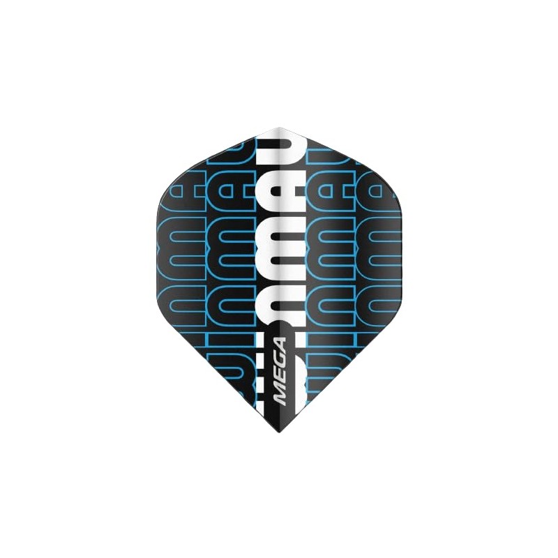 WINMAU Mega Standard Logo Black & Blue Dart Flights -