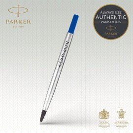 Parker Rollerball Pen Refills | Fine Point | Blue Quink Ink | Pack of 12