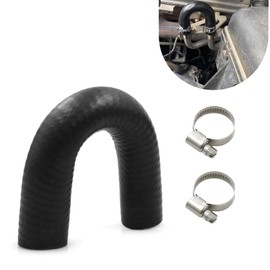 lekudo Pack-1 Car Heater Core Crossover Cooling Water Bypass Hose Connector, 551699 U-shaped Rubber Heat-resistant and Leak-proof Hose with Clamp, Compatible with LS1 LSX LS2 LS3 LQ4 LQ9 (Black)