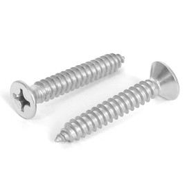 #14 x 2-1/2" (5/8" to 3" Available) Flat Head Sheet Metal Screws Wood Screws, 304 Stainless Steel 18-8, Self Tapping, 25 PCS