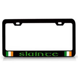 Custom Brother - Slainte Ireland Irish Metal Car SUV Truck License Plate Frame Bl k76