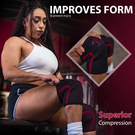 Beastpowergear Neoprene Compression Knee Sleeves 7MM Support for Squats, Gym Strenght Training, Powerlifting, Weightlifting, Wrestling for Men & Women