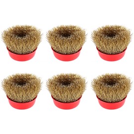 Wire Cup Brush, 6 Pack Remove Rust Brush, Rotating Brass Steel Wire Brush for Drill, Brass Plated, Steel, Crimping Wire, M14, Angle Grinder, Removes Rust, 65mm