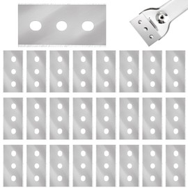 HABNI 25 Stück Klingen Für Ceranfeldschaber Doppelseitige Schaberklingen Schaber Ersatzklingen Kochfeldschaber Reinigungsschaber Rasierklingen Für Glasschaber Zeranfeldkratzer 43×22×0.2Mm