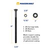 3/8 x 8 (25 Pack) Black Carriage Bolt Kit, Ceramic