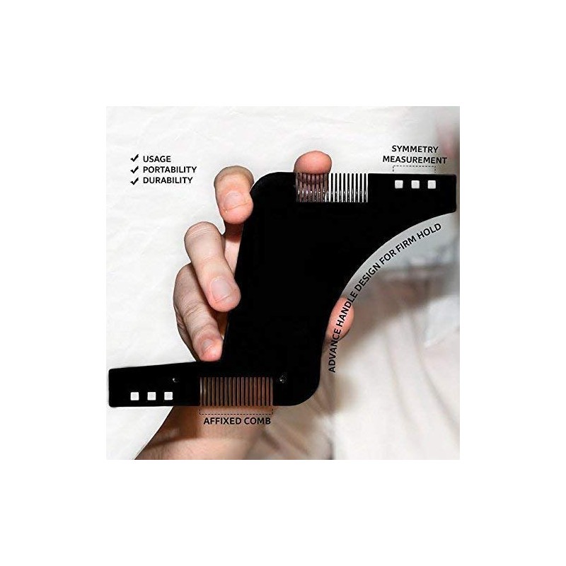 AlexVyan Brown Beard Shaping and Styling Template Tool with Inbuilt