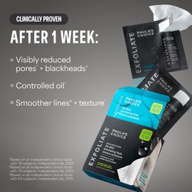 Paula's Choice SKIN PERFECTING 2% BHA Salicylic Acid Exfoliating Pads - Facial Exfoliant Pads for Blackheads, Enlarged Pores, Wrinkles & Fine Lines, 10 ct