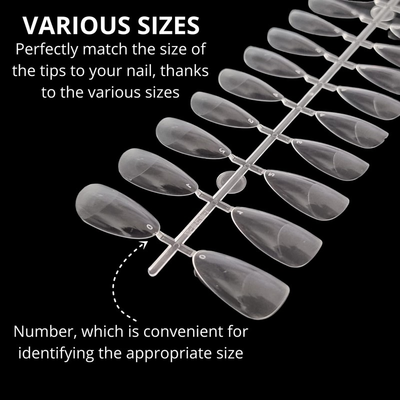 Deni Carte 120 Pieces Nail Tips Almond for Soak-Off Nail