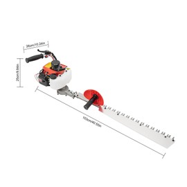 LIAPDG 0.65Kw Hedge Trimmer, Single Edge Hedge Trimmer 22.5CC Cordless Gas Hedge Trimmer 0.5Mm Thick Blade Single-Cylinder Air-Cooled Two-Stroke Hand-Pull Start 7500R/Min for Flowerbed Pruning