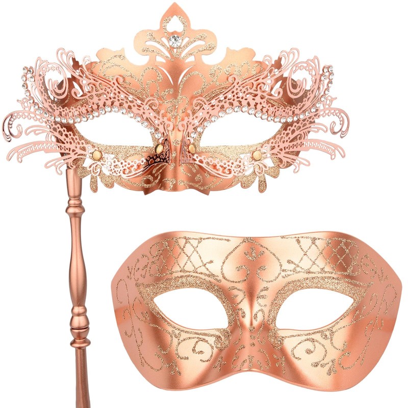 Masquerade Mask for Couple, Mardi Gras Deecorations Venetian Masks with