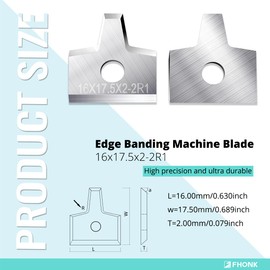 Woodworking Veneer Edge Trimmer Blades 16x17.5x2.0mm-2R1 2-Pcs, Chamfer Plane, Edge Banding Cutter, Manual Planer Blade, Burr Scraper for Board & Wood Surfaces (16x17.5x2-2R1, 2-PCS)