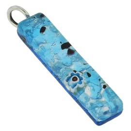 GlassOfVenice Murano Glass Venetian Reflections Stick Pendant - Aqua Purple