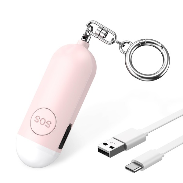 OQIMAX Taschenalarm, Persönlicher Alarm mit Stroboskop LED Blitzlicht-Signal, 130dB Sirene,