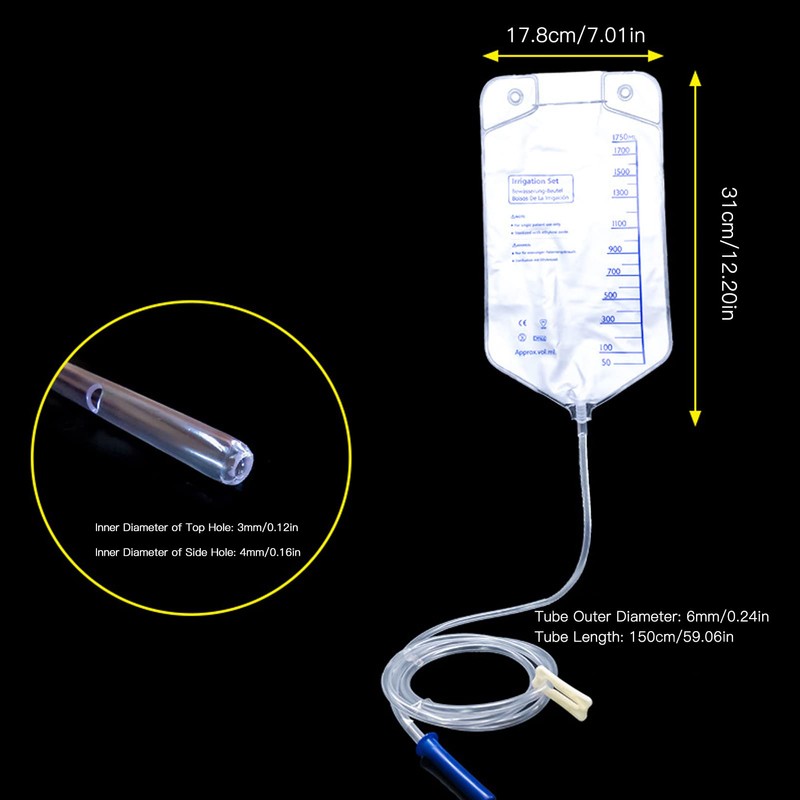 Natudeco Disposable Enema Bag 1750ml Colonic Cleansing Set Colonic Irrigation
