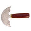 Round Leather Knifes Incisive Blade High Hardness Polished Wooden Handle