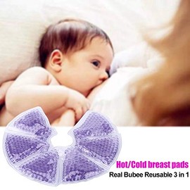 Garosa 2 Unidades Almohadillas de Lactancia Reutilizables Terapia Fría y Caliente con Cuentas de Hielo para Alivio Mamario Sin Dolor Maternidad       