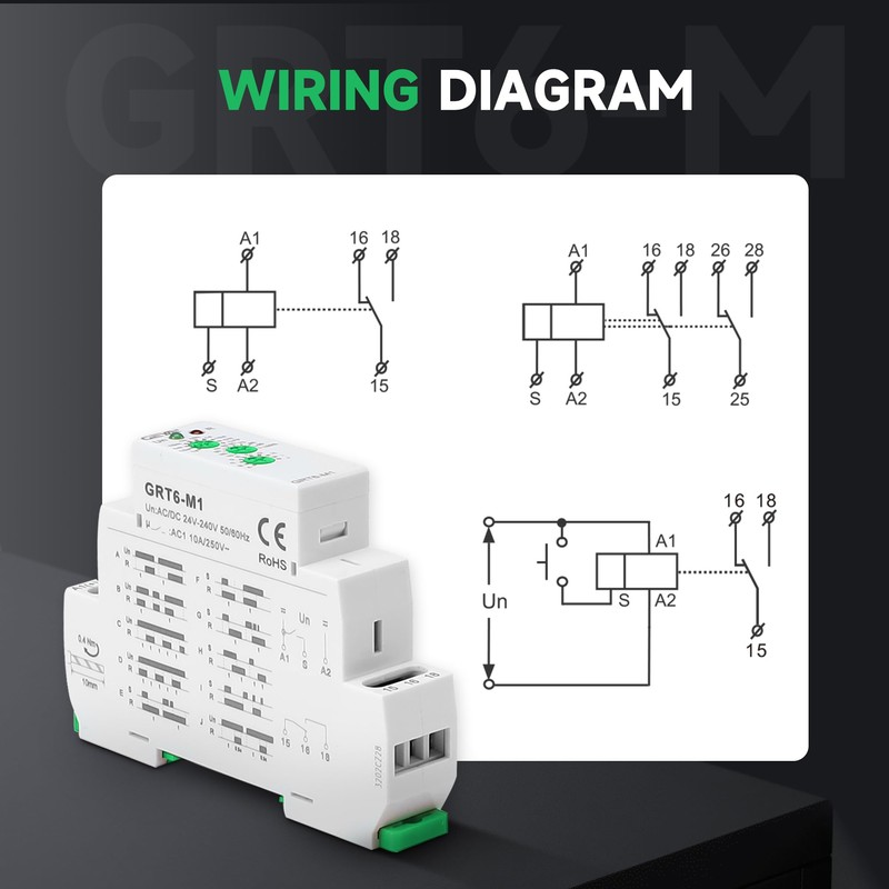 GEYA 10A Multifunctional Delay Time Relay 10 Function Choices AC/DC24V-240V