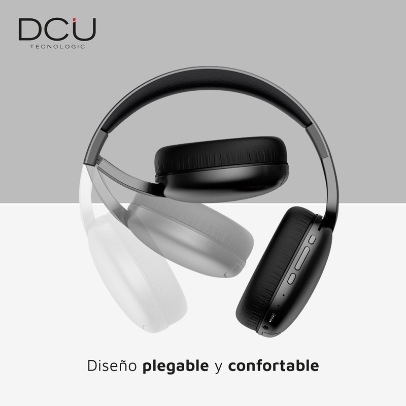 DCU TECNOLOGIC Bluetooth Headphones, Foldable Headphones, Wireless and Wired, Multifunction,