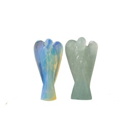 Wonder Care Reiki Guardian Angel Crystal Chakra Figurines 1.5-2 Inch (2 Pack)