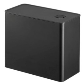 Yamazaki 6908 Airtight Coffee Canister with Valve Black Body: Approx. W 7.2 x D 3.6 x H 6.1 inches (W 18.4 x D 9.2 x H 15.4 cm), Tower Tower Coffee Powder Container, Detachable, Washable