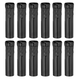 PATIKIL 3.94 Tall Candle Covers Sleeves, 12 Pcs Metal E14 Chandelier Socket Sleeves with Dripping Candelabra Base Accessories Bulb Light Base Holder for Lighting Lamps DIY, Black
