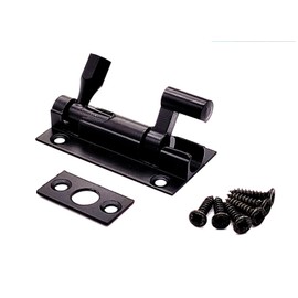 Black Door Bolts Naked Door Bolts 75mm Door Latch with Screws Tower Bolt Locks for Bedroom Bathroom Toilet Shed Gate Cupboards and Cabinets Pack of 1.