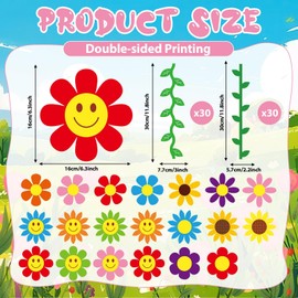 Naozinebi 20 Pcs Spring Themed Flower Garland Kit Summer Party Decorations Sunflower Banner Green Leaves Streamers Strings Hanging Swirls for Home School Classroom Baby Shower Birthday Party Supplies