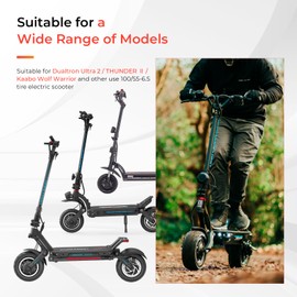 LUCK4U 100/55-6.5 Vacuum Tire for Dualtron Ultra 2 THUNDER II Kaabo Wolf Warrior Electric Scooter Tubeless Wider and Thicker Tires Non-Slip Spare Wheels for Scooter 2 PCS