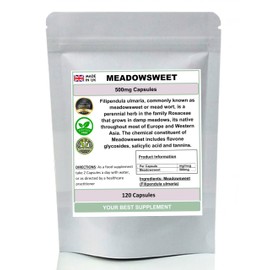 Meadowsweet Capsules 100% Natural Pure no additives (Filipendula) (120)