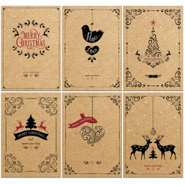 the lazy panda card company 24 Recycled, Eco Friendly, Contemporary Brown Kraft Colour Christmas Cards
