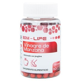 BDM-LIFE Vinagre de Manzana con Jengibre, Suplemento Alimenticio, Apoyo Digestivo y Metabolismo, 60 cápsulas                                          