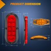 Nilight LED Trailer Light Kit 6 Inch Oval Stop Turn