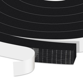 Trisiki Upgraded Strong Adhesive Foam Tape Weather Stripping, Noise-Reduction Doors and Windows Insulation for Sliding Door, AC, Pipe Cooling, Furniture Protective Gasket Tape(1/2 in x 1/2 in x 13Ft)