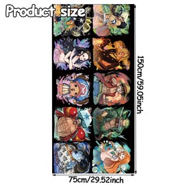 LGQHCE Onepiecce Beach Towels, Luffy Microfibre Beach Towel Velour Towel Swimming Shower Towel Lightweight Portable Sauna Towel Beach Swimming Soft Absorbent Beach Blanket for Kids(75 x 150cm)