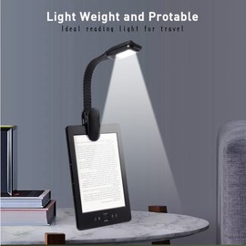 RADIXIUM LED Reading Light, 3 Color Temperature Book Light for Reading in Bed. Rechargeable and Long Lasting, Portable & Adjustable Small Desk Lamp for Night Lights